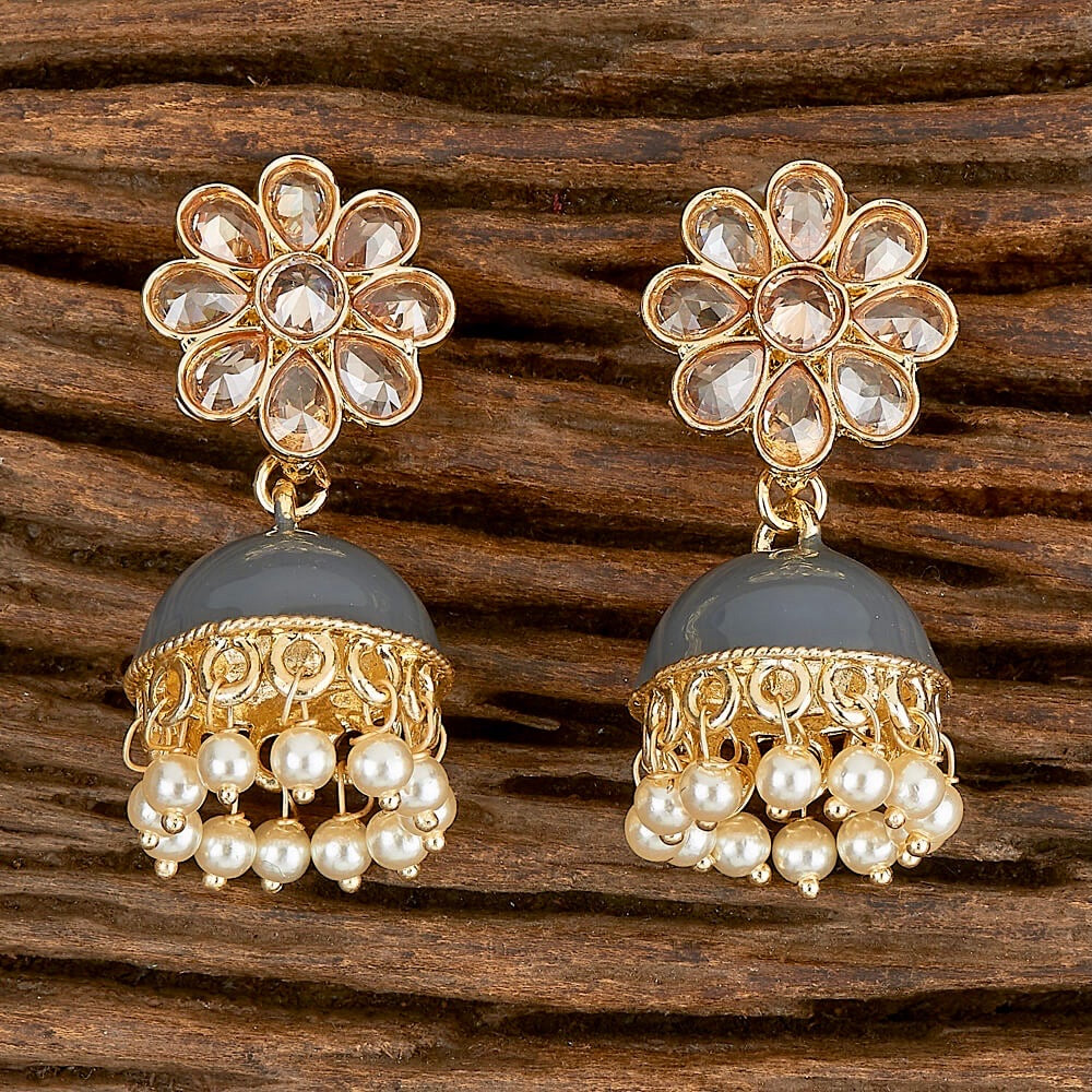 Pearl Studded Small Jhumka Earrings by FashionCrab® - FashionCrab.us